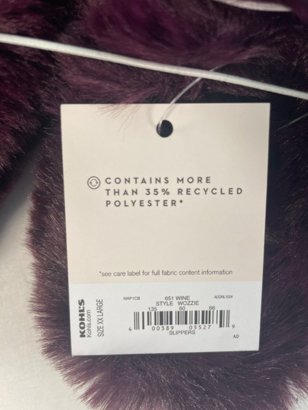 Lauren Conrad Wozzie Faux Fur Wine Red Slippers Women's Size 2XL (10-11) NEW - Picture 5 of 6